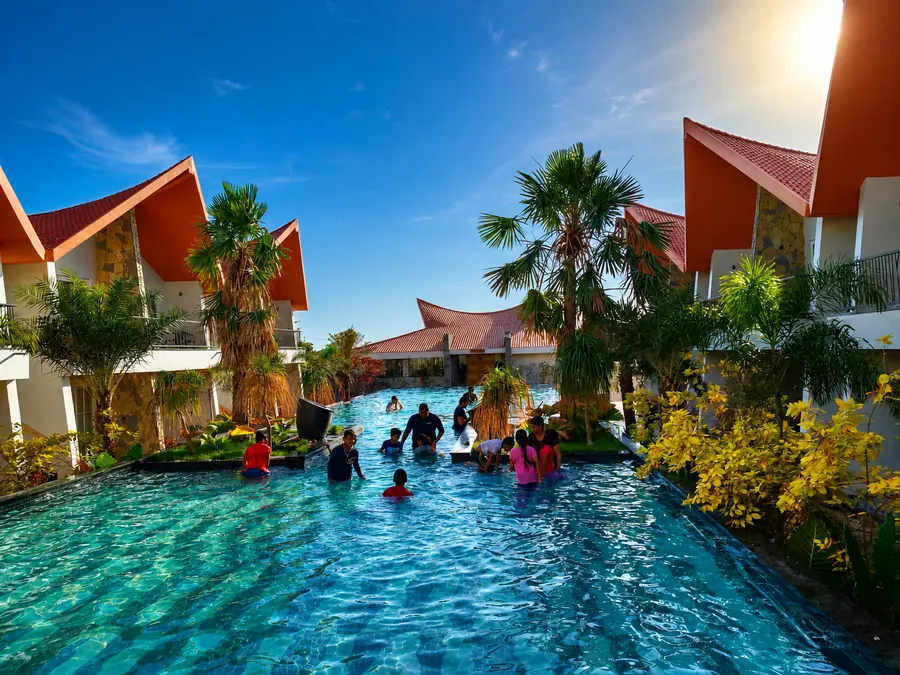 Guests enjoying the signature resort pool